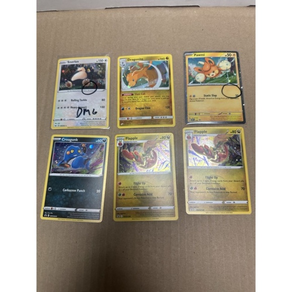 Lot of 6 HD MEW SWIRLS + FART SWIRL, HOLO BLEED, LP-DMG see pics!! Snorlax